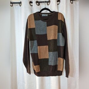 Oscar De La Renta NWOT Patchwork Cotton Blend Sweater